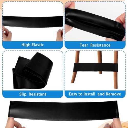 Chair Bands for Kids with Fidgety Feet, 16 Pack Desk Fidget Bands for Classroom, ADHD Tools for Kids Teacher School Classroom Home Sensory ADHD ADD Autism Needs (Black)
