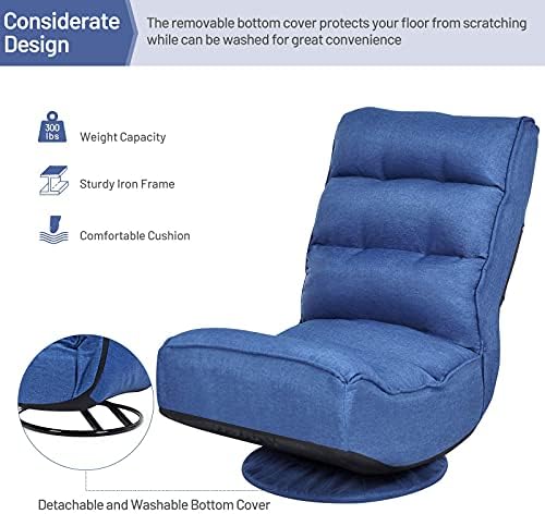 GIANTEX 360 Degree Swivel Gaming Chair, 6 Position Adjustable (Blue)