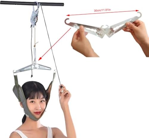 2 Pack Cervical Traction Device Hook Bracket Replacement Folding Support Hardware Parts for Portable Neck Stretcher Over the Door Posture Corrector Cervical Neck Traction Device Over Door