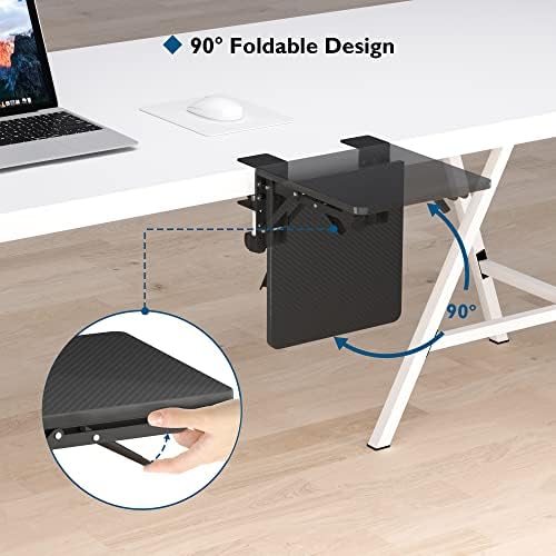 BONTEC Ergonomic Desk Extender Tray, 9.5"x9.1" Wrist Rest Shelf