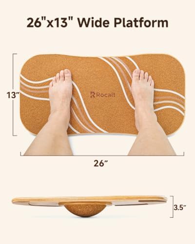 Rocalt Standing Desk Balance Board, Anti Fatigue Cork Wobble Board