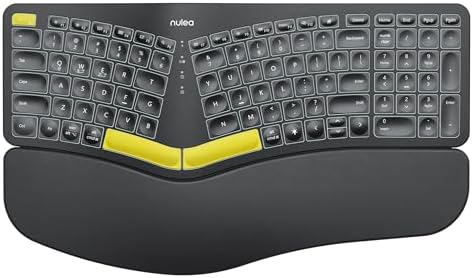 Nulea Ergonomic Split Keyboard Wireless with Wrist Rest 7 Color Backlight