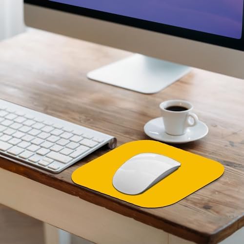Mini Mouse Pad, 6x6 Inches, Waterproof Non-Slip Rubber Base, for Laptop, Keyboard Tray, Wireless Mouse, Home, Office, Travel (Yellow)