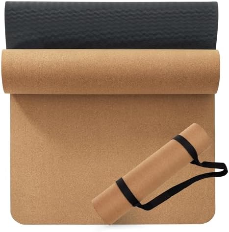 Umineux Cork Yoga Mat 1/4 & 2/5 Inch Thick 72 x 26 in