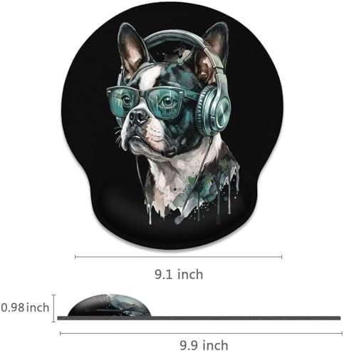 Britimes Ergonomic Mouse Pad with Wrist Support, Bulldog Colorful