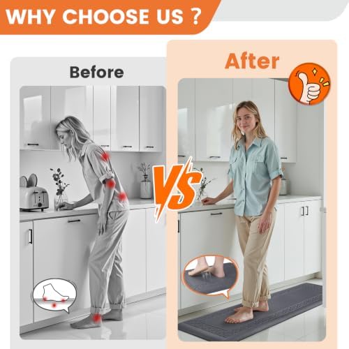 4/5 Inch Thicker Kitchen Mats Anti Fatigue Comfort Mat Standing Desk Rugs