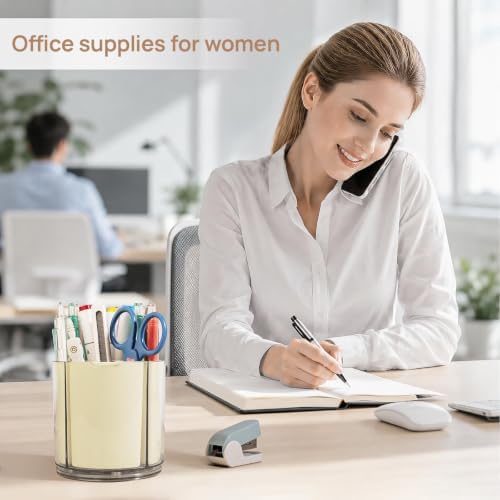 360° Rotating Pen Holder for Desk Adjustable Pencil Organizer, Beige