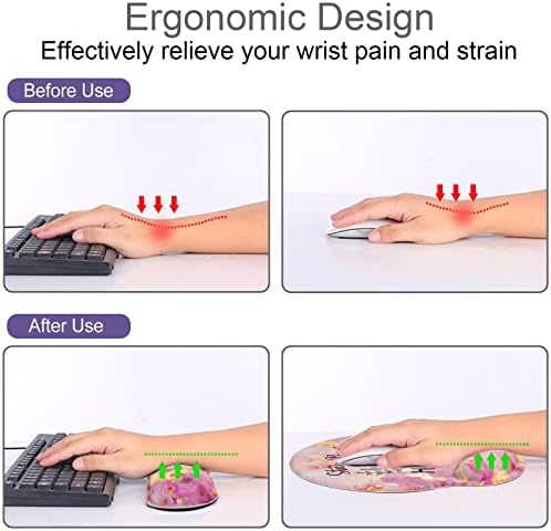 4 in 1 Mouse Pad Set with Wrist Rest for Keyboard,Desk Mat,Coaster-Marble