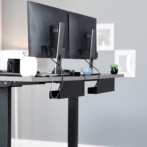 VIVO 2 Pack Black 17 in Under Desk Cable Management Tray, DESK-AC06-2C