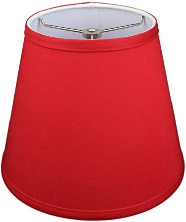 FenchelShades. Lampshade 6h Top Diameter x 10h Bottom Diameter x 8h Slant Height with Washer (Spider) Attachment for Lamps with a Harp (Rich Red),6-10-8-W-L-RIC