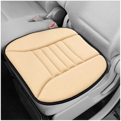 Car Seat Cushion, 1.2" Thick Comfort Memory Foam Auto Seat Pad with Non Slip Bottom, Breathable Driver Seats Pillow Pressure Relief Chair Cushion for Vehicle Office Home (Beige)