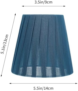 Luxshiny Nordic Contemporary Blue Fabric Lampshade for Wall and Table Lamps Chic Pleated Yarn Strip Design Bubble Clip Fabric Cover Soft Light Filter for Eye Comfort