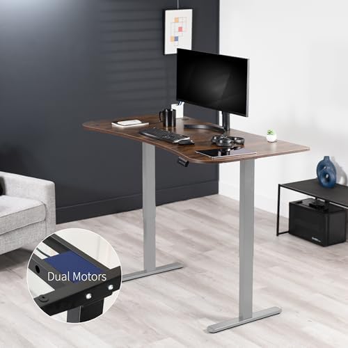 VIVO Rustic Vintage Brown 60 x 24 in Standing Desk, DESK-KIT-E2G1N