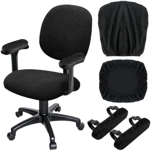 4Pcs-Office Chair Covers Set with Memory Foam Office Chair Armrest Pads