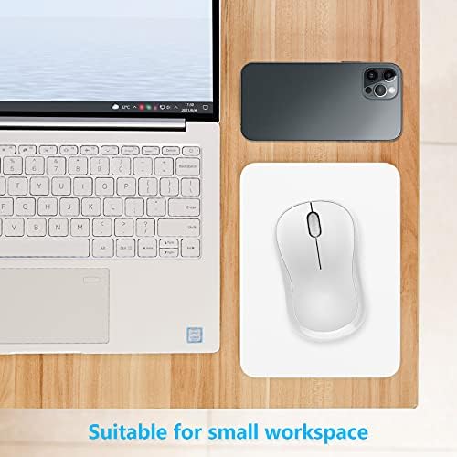 Dapesuom Small Mouse Pad, 6 x 8 Inch Thick Rubber Premium-Textured Non-Slip Portable & Washable Mini Mouse Mat for Women Men Wireless Laptops Keyboard Tray Gaming Work Computer Office Travel, White