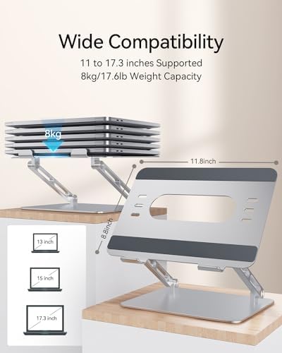 Orlian Adjustable Aluminum Laptop Stand for MacBook Air Pro Neo 10-17.3''
