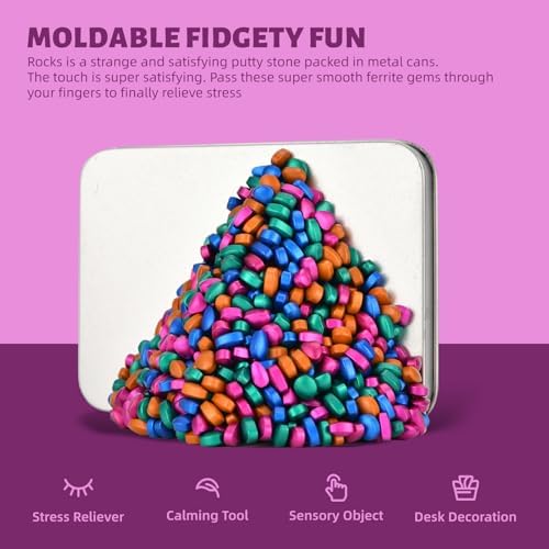 LCVUUK Magnetic Putty Stones,Multicolor More Than 600 Weak Magnetic Smooth Ferrite Pebbles, Magnet Rock Desk Toys and Time-Killer for Adults