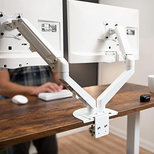 VIVO Steel Reinforcement Bracket Mount Plate for Thin, Glass, and Other Fragile Table Top Surfaces, Compatible with Most Monitor Stand C-Clamp Installations, Anti-Slip No Scratch, White, STAND-AC01RW