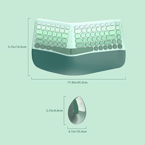 Wireless Keyboard and Mouse Combo, Ergonomic Design with Wrist Rest