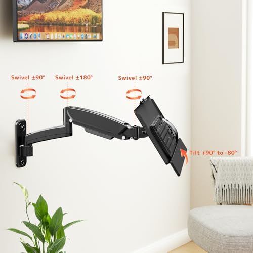 Keyboard Tray Wall Mount,Sit-Stand 26 Inch Keyboard and Mouse Stand,Black
