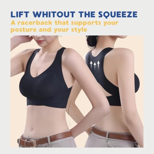 Posture Corrector Bras Women Front Closure Cross Back Wireless Posture Bra