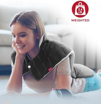 Comfytemp Heating Pad for Back Neck Shoulders, Weighted Electric Heated Pad