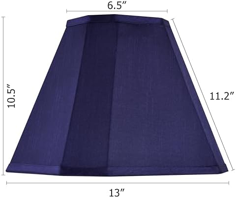 GO&SO Blue Lamp Shades 1Pc,6.5" x 13" x 10.5",Bell Fabric Lampshade