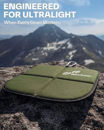 Sportneer Sitting Pad, Lightweight Waterproof Folding Seat Pad for Backpacking, 15.75'' x 15.75'' Portable Camping Seat Mat for Hiking, Picnics & Outdoor Use