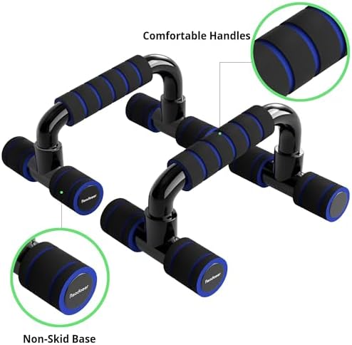 READAEER Push Up Bars Gym Exercise Equipment Fitness 1 Pair Pushup Handles with Cushioned Foam Grip and Non-Slip Sturdy Structure Push Up Bars for Men & Women