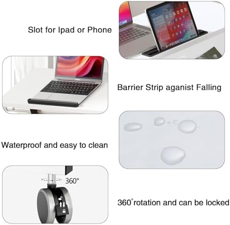 soges 31.5-inch Mobile Laptop Sit-Stand Desk, Height Adjustable, White