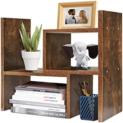 TY ARTS & CULTURE Expandable Wood Desktop Organizer Countertop Bookshelf