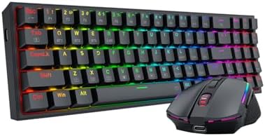 Redragon S136 Combo, K628 PRO 75% Wireless Gaming Keyboard + 7200 DPI Mouse