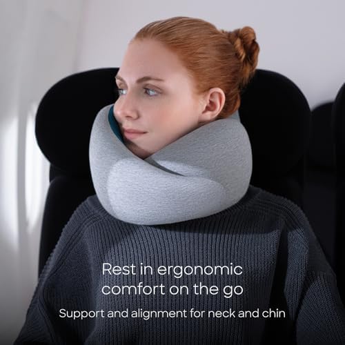 Ostrichpillow GO Travel Pillow, 360° Memory Foam Support, Soft & Washable