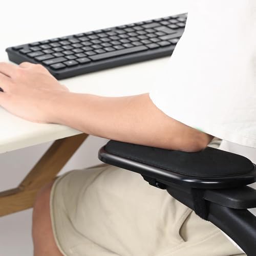 Home Office Ergonomic Arm Rest Wrist Support Chair Arm Wrist Rests with Cushion Black Chair Extender Armrest Extender Pad (Single one)