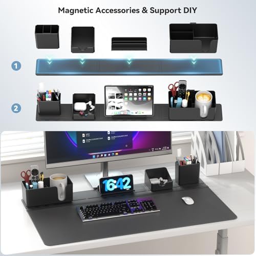 KDD Mouse Pad - Desk Mat with Phone Holder - Gaming Mousepad with Ultra-Smooth Surface, Non-Slip Base - Keyboard Mat for Home Office Gamer Accessories