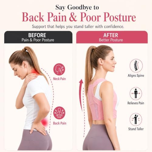 Lightweight Posture Corrector with Upper Back Brace for Women & Men