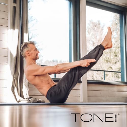 Tone Fitness 1" Extra Thick Yoga Mat, Exercise & Pilates Mat with Strap