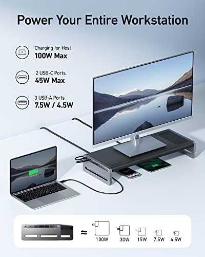 Anker 675 USB-C Docking Station, 12-in-1 Monitor Stand, Wireless Charging