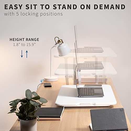VIVO White 26 in Single Top Standing Desk Converter, DESK-V001JW