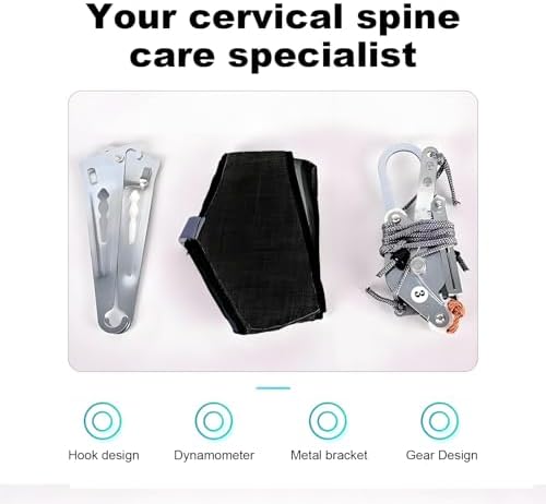 Adjustable Neck Traction Device, the Hook Design is controllable, the Gear Design Does not Need to Hang Heavy Objects, Easy to use, Effectively relieves Neck Pain, Suitable for Home or Outdoor