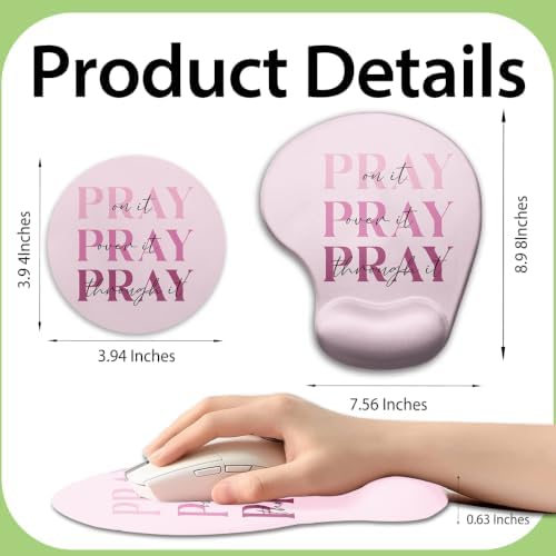 iRudyard 2Pcs Rubber Coasters Mouse Pad Wrist Support Pu Pink Washable