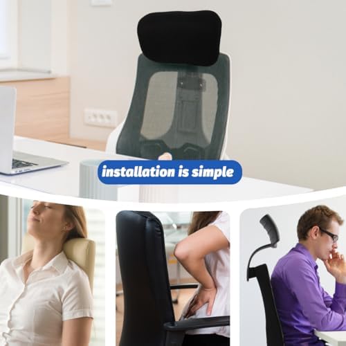 Cabilock Adjustable Office Chair Headrest Attachment Neck Support with Breathable Mesh Attachable Computer Chair Head Pillow for Office Desk and Home 10.62 x 6.29 x 1.18in，Clip-on Design