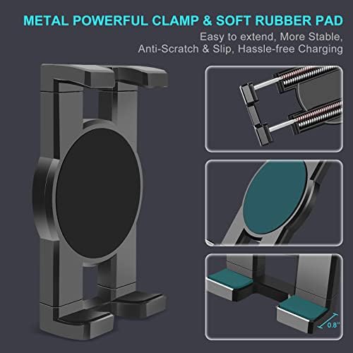 Cup Holder Car Tablet Mount, 360° Adjustable 2-Arm Stand Holder for iPad Pro 12.9/11/10.5/9.7/Air/Mini 6/5/4, Galaxy Tab/Z Fold 6/5, Amazon Fire HD, iPhone 16/15/14/Pro, 4.7-12.9" Tab & Phone