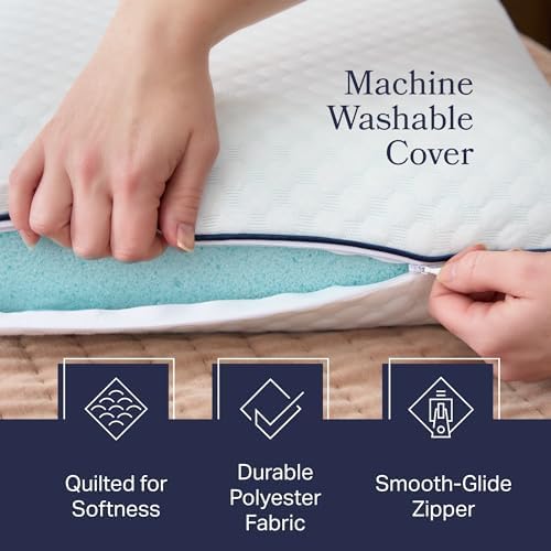 WEEKENDER Gel Memory Foam Pillow - Standard Size - 2-Pack - Medium Firm Feel - Neck & Shoulder Support - For Back & Side Sleepers - Home, Hotel, & Hospital Essentials
