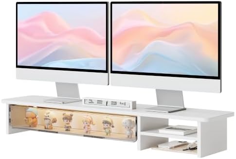Fenge Monitor Stand with Acrylic Display Drawer for Figures & Collectibles