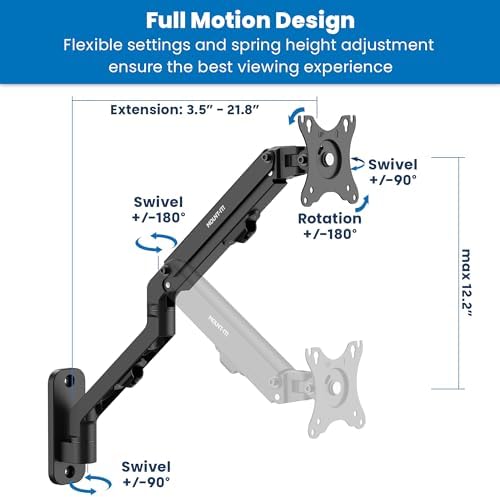 Mount-It! Single Monitor Wall Mount & Pole Mount, Full Motion 17-32"