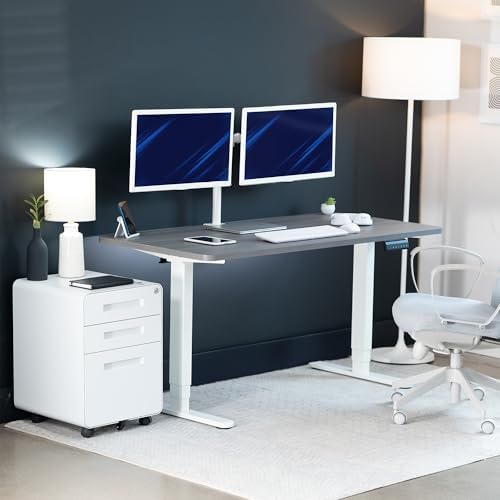 VIVO Dark Gray 55 x 28 in Standing Desk, DESK-KIT-2W55G
