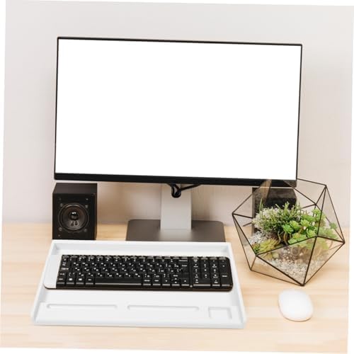 White Plastic Keyboard Tray Drawer Under Desk Organizer for Office
