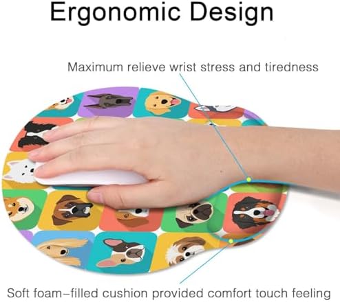 Britimes Ergonomic Mouse Pad with Wrist Support, Cute Dog
