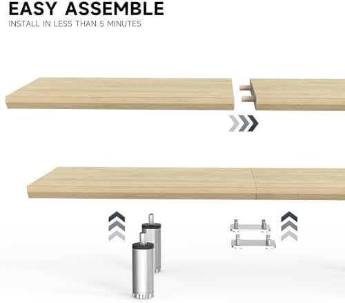 Fenge 39.4” Dual Monitor Stand with Height Adjustable Legs, Oak
